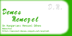 denes menczel business card