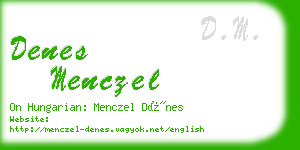 denes menczel business card